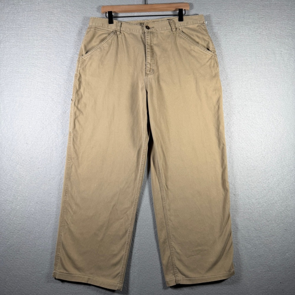 Vintage Nautica Jeans Company‎ Mens 36x27 Tan Khaki Carpenter Utility Wide Pants